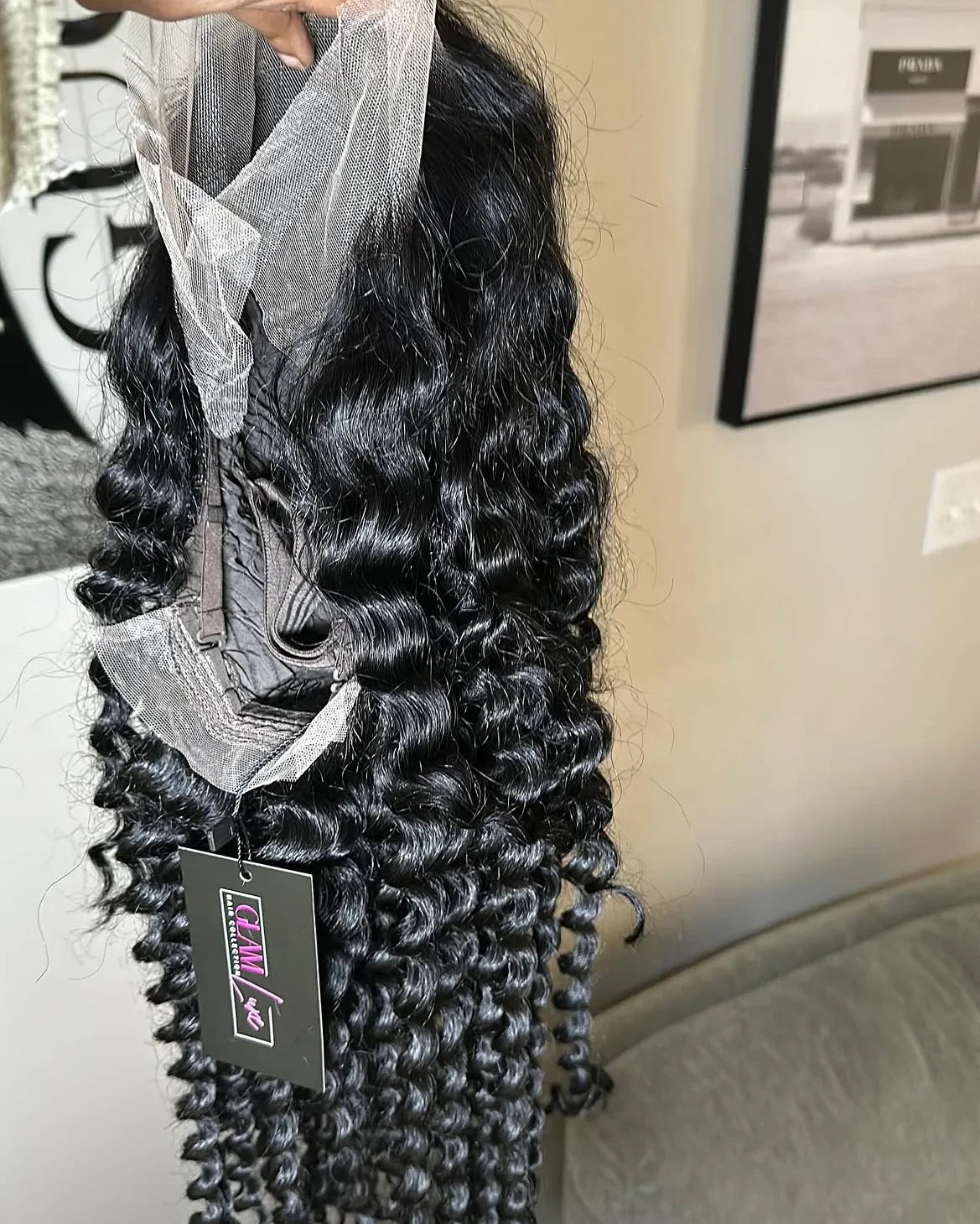 Glam Luxe Hair Collection deep wave virgin hair extensions with glossy, full-bodied deep wave texture and natural shine
