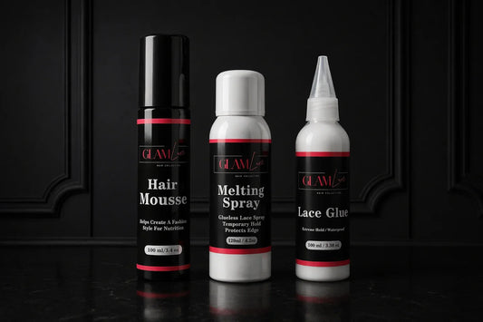 Glam Luxe Hair Collection Melted Perfection Kit with hair styling tools and products for sleek, smooth hair care.