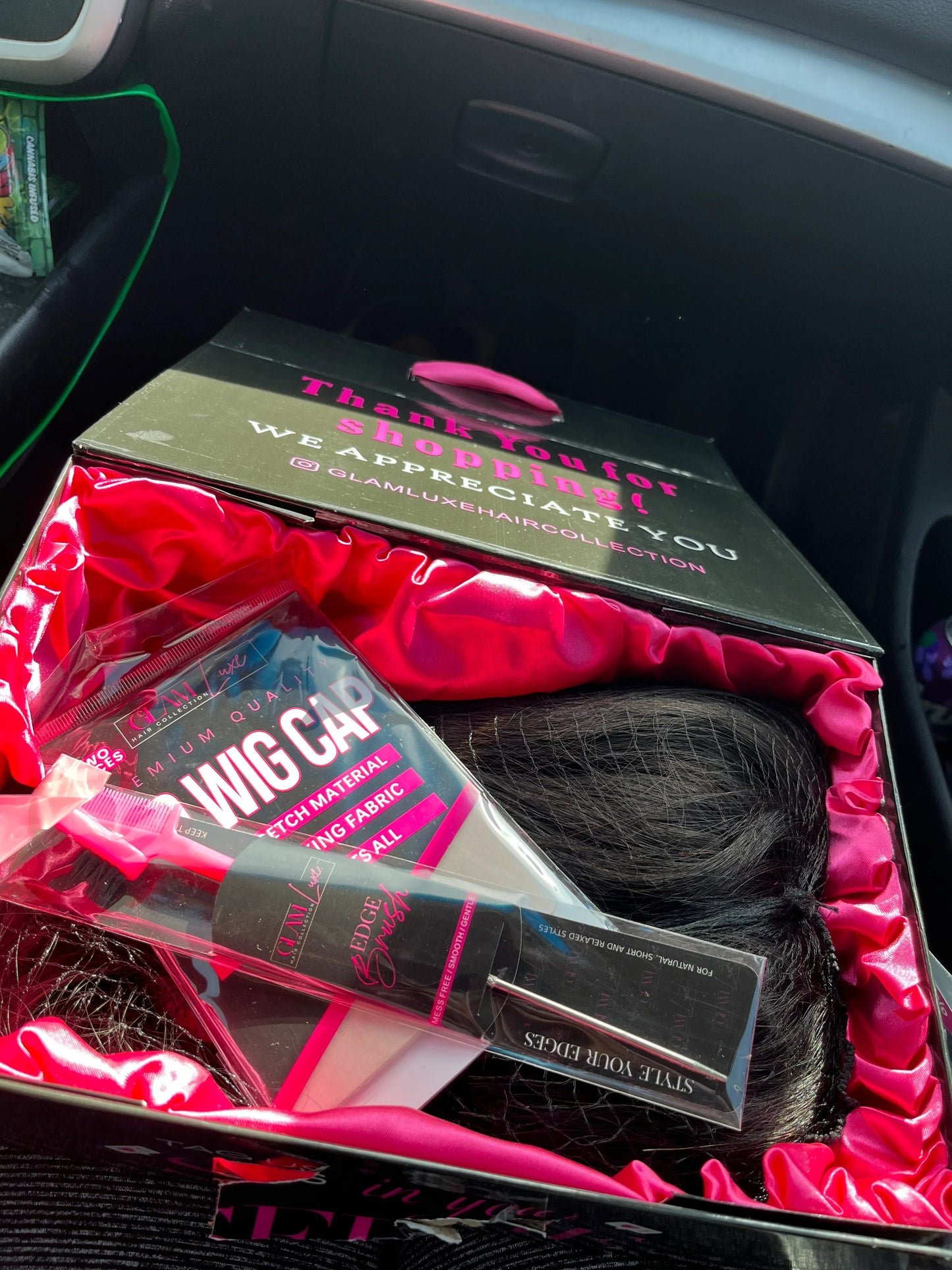 Straight virgin hair weave from Glam Luxe Hair Collection, showcasing smooth, sleek hair extensions with a natural shine.